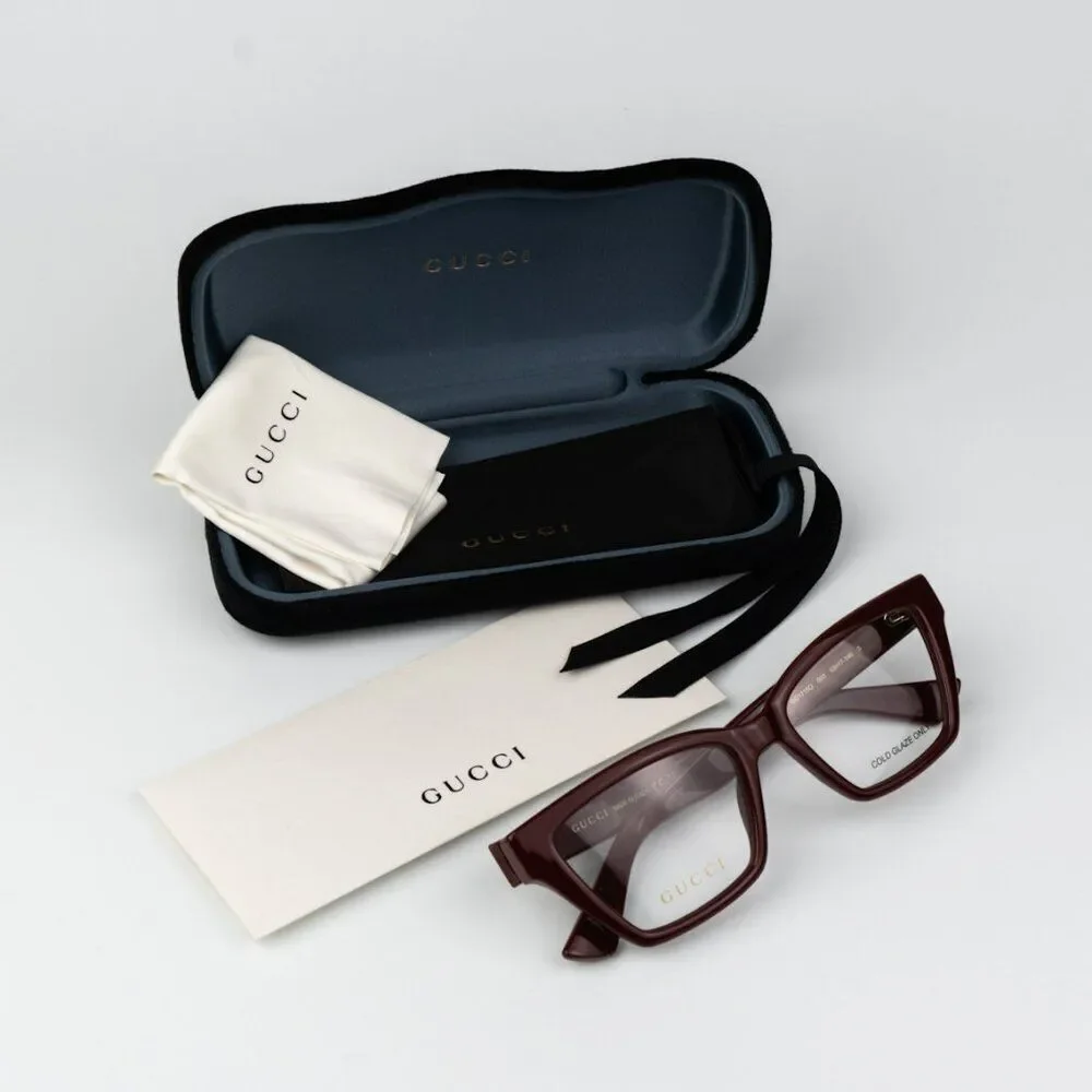 Gucci Women Eyeglasses Burgundy Cat Eye GG1715O 003 BRAND NEW